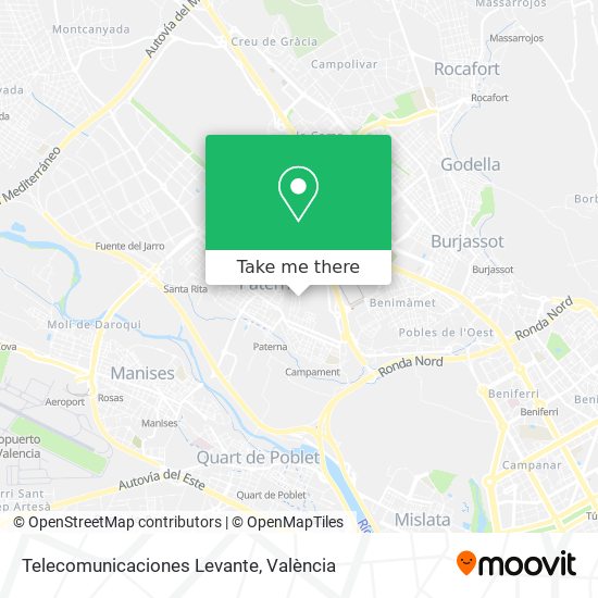 mapa Telecomunicaciones Levante