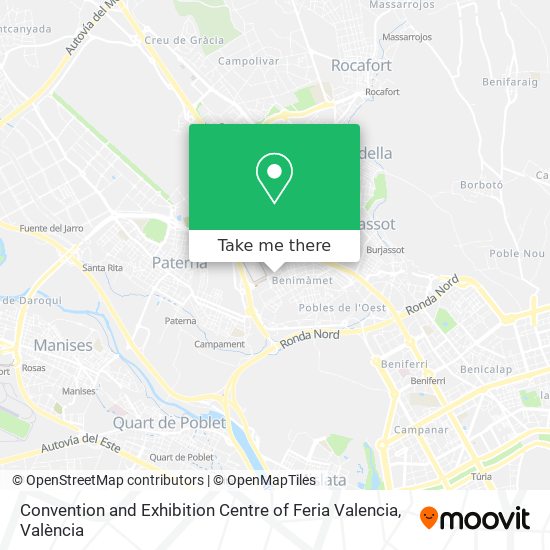 Convention and Exhibition Centre of Feria Valencia map