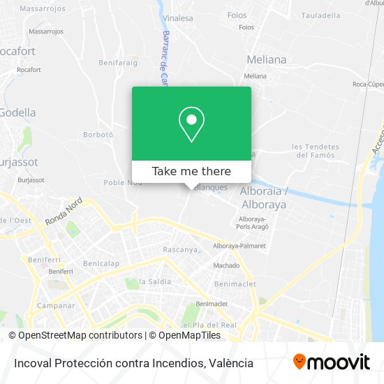 mapa Incoval Protección contra Incendios