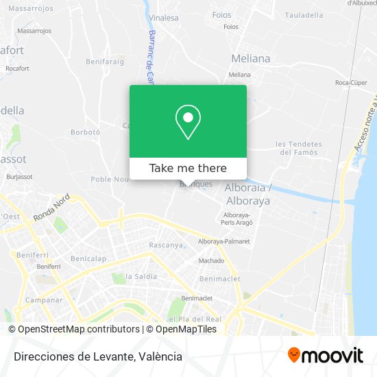 Direcciones de Levante map