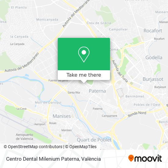 mapa Centro Dental Milenium Paterna