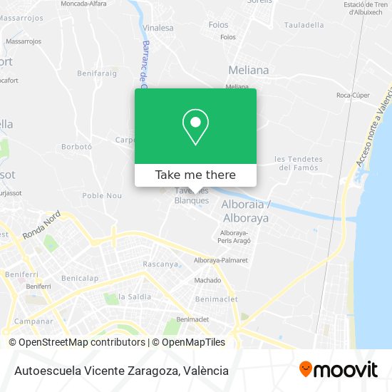 mapa Autoescuela Vicente Zaragoza