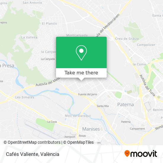 Cafés Valiente map