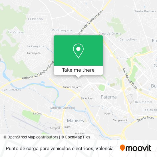 Punto de carga para vehículos eléctricos map