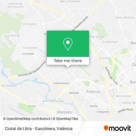 Ciutat de Llíria - Gasolinera map