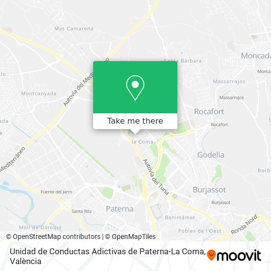 Unidad de Conductas Adictivas de Paterna-La Coma map