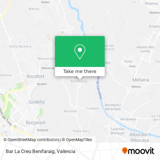 Bar La Creu Benifaraig map