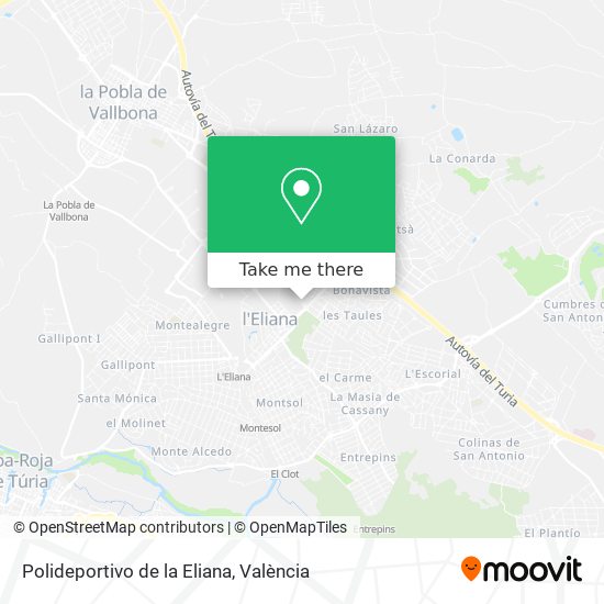 mapa Polideportivo de la Eliana
