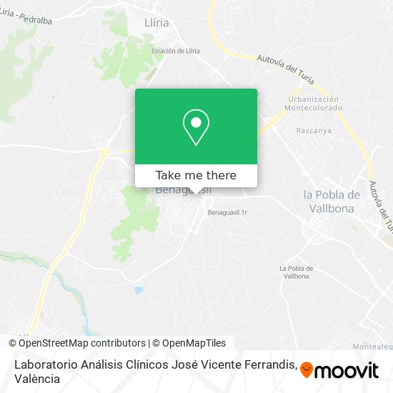 Laboratorio Análisis Clínicos José Vicente Ferrandis map