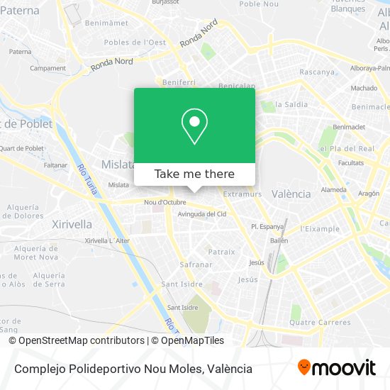 Complejo Polideportivo Nou Moles map