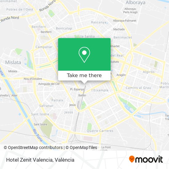 Hotel Zenit Valencia map