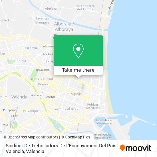 mapa Sindicat De Treballadors De L'Ensenyament Del País Valencià