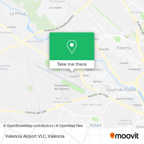 Valencia Airport VLC map