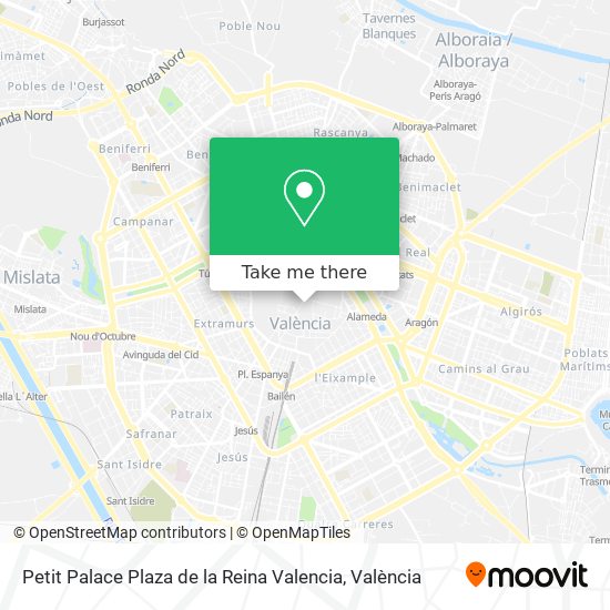 Petit Palace Plaza de la Reina Valencia map