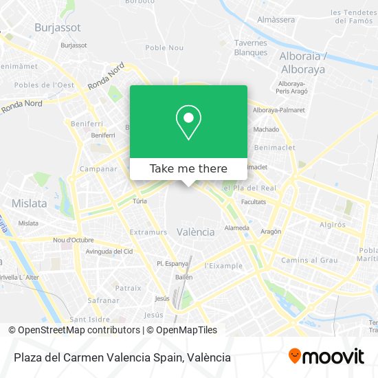 Plaza del Carmen Valencia Spain map