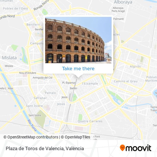 mapa Plaza de Toros de Valencia