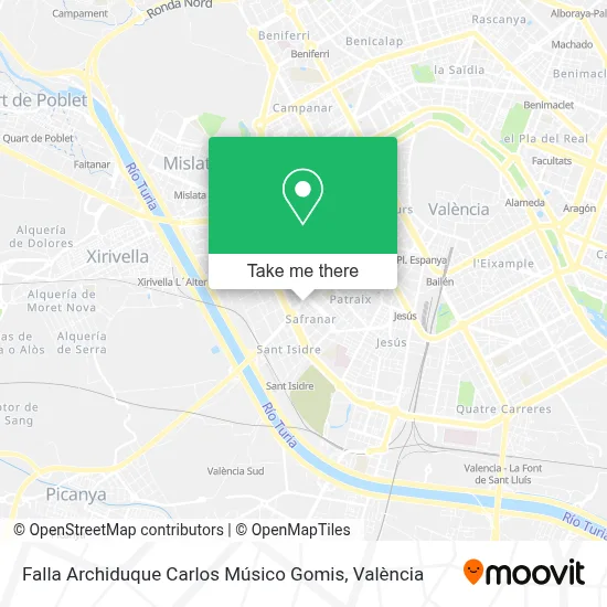 Falla Archiduque Carlos Músico Gomis map