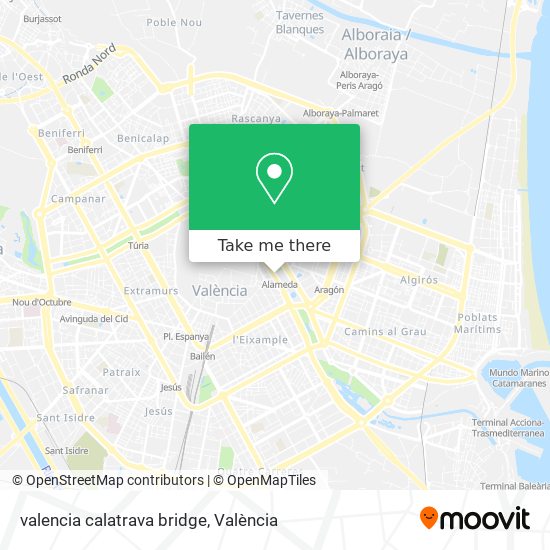 valencia calatrava bridge map