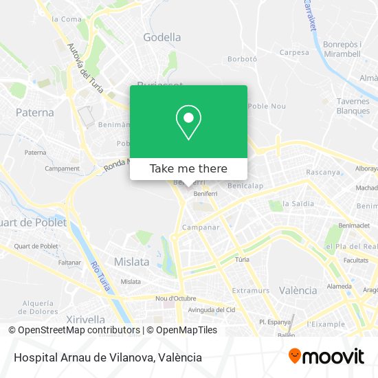 Hospital Arnau de Vilanova map