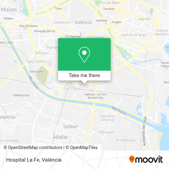 Hospital La Fe map