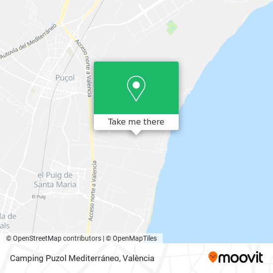 Camping Puzol Mediterráneo map
