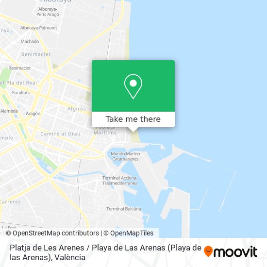 Platja de Les Arenes / Playa de Las Arenas (Playa de las Arenas) map