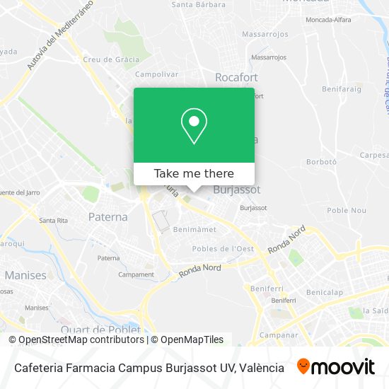 Cafeteria Farmacia Campus Burjassot UV map