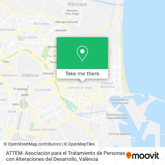 mapa ATTEM. Asociación para el Tratamiento de Personas con Alteraciones del Desarrollo