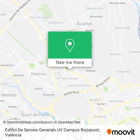 Edifici De Serveis Generals UV Campus Burjassot map