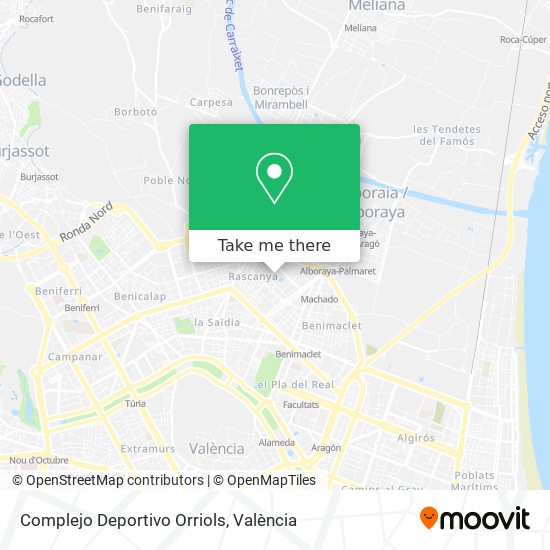 Complejo Deportivo Orriols map