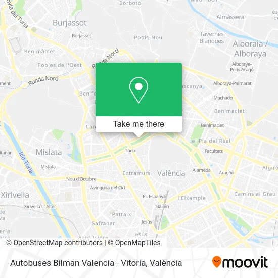 Autobuses Bilman Valencia - Vitoria map