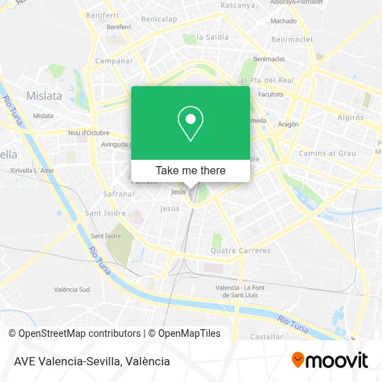AVE Valencia-Sevilla map