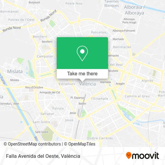 Falla Avenida del Oeste map