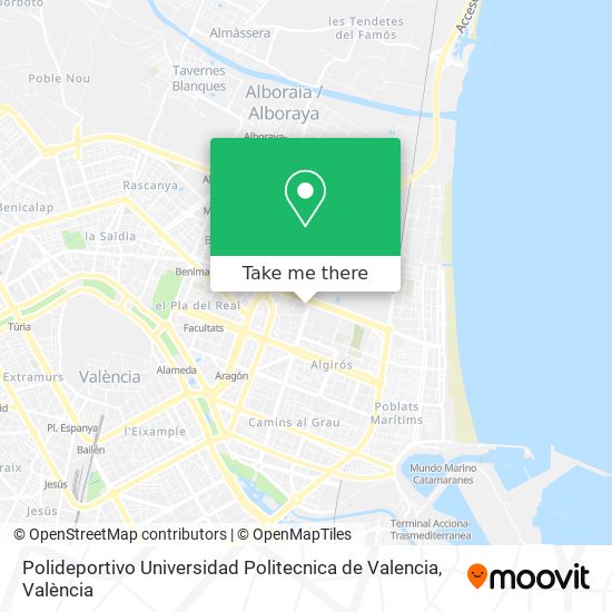 Polideportivo Universidad Politecnica de Valencia map