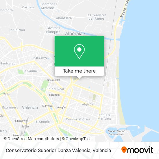 Conservatorio Superior Danza Valencia map