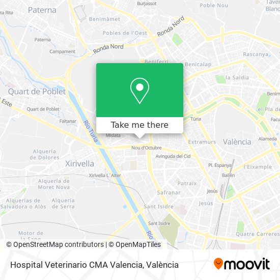 Hospital Veterinario CMA Valencia map