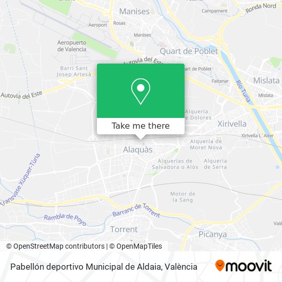 mapa Pabellón deportivo Municipal de Aldaia