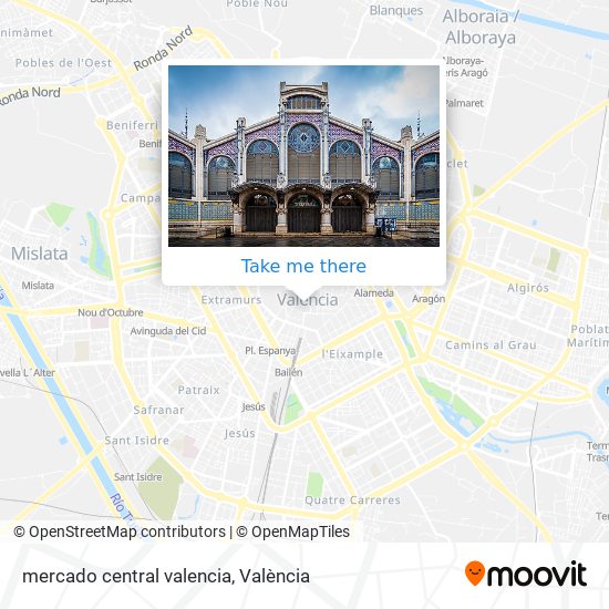 mapa mercado central  valencia