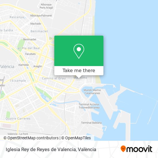 mapa Iglesia Rey de Reyes de Valencia