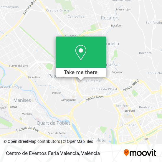 Centro de Eventos Feria Valencia map