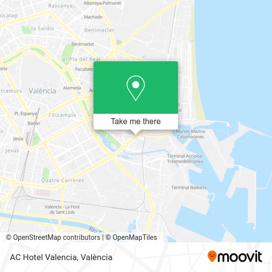 AC Hotel Valencia map