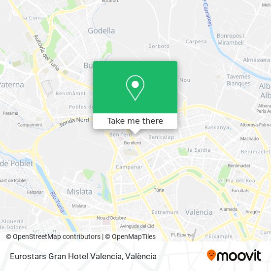mapa Eurostars Gran Hotel Valencia