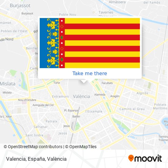 mapa Valencia, España