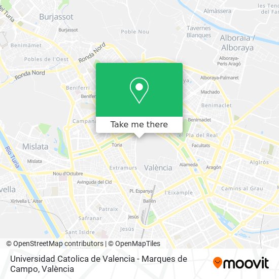 Universidad Catolica de Valencia - Marques de Campo map