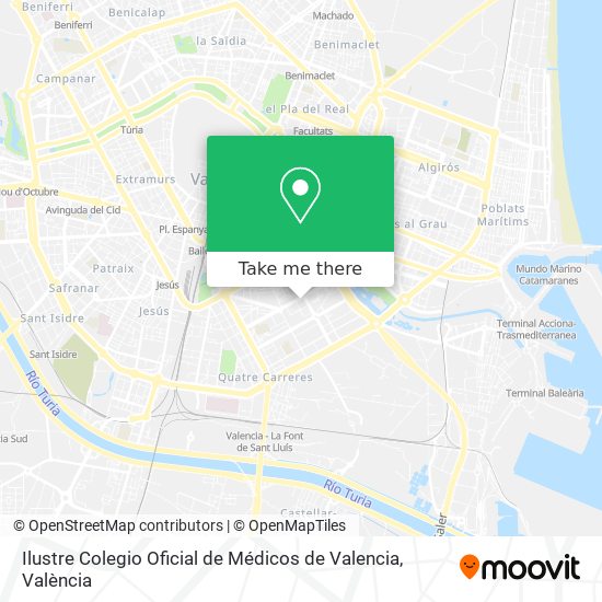 mapa Ilustre Colegio Oficial de Médicos de Valencia