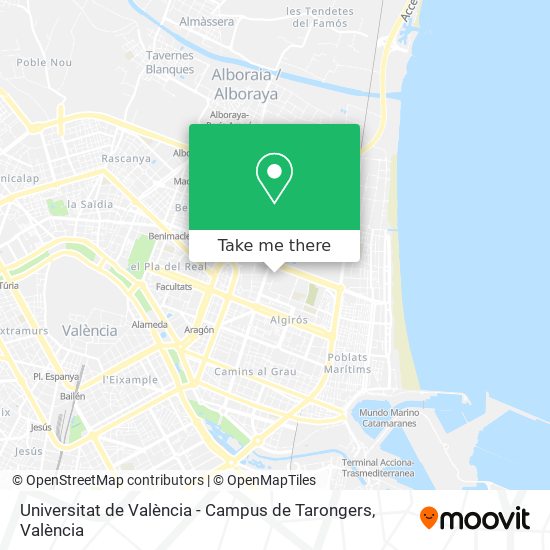 Universitat de València - Campus de Tarongers map