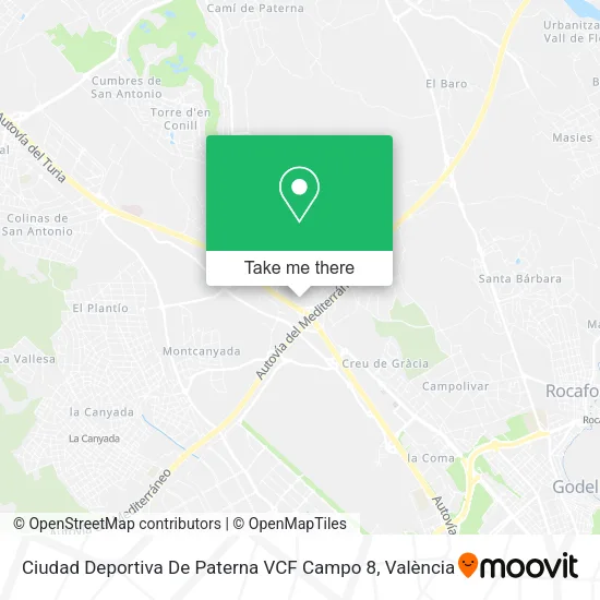 Ciudad Deportiva De Paterna VCF Campo 8 map