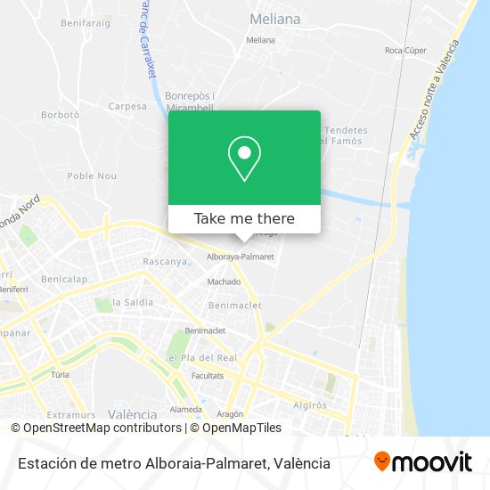 mapa Estación de metro Alboraia-Palmaret