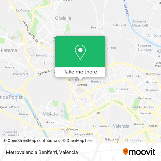 Metrovalencia Beniferri map