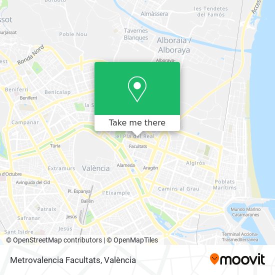 Metrovalencia Facultats map